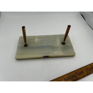 Sheaffer M5013 Desk Set Vintage Marble Base 2 Pen‎ Set.